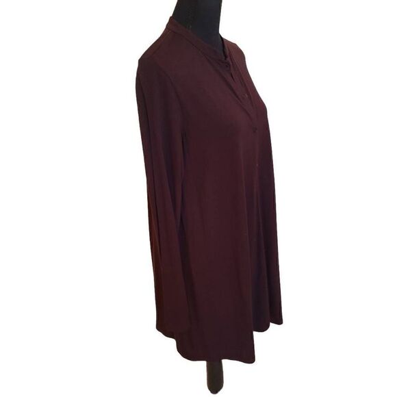 Eileen Fisher Womens Longer Jacket Long Sleeve Button Front Brown Small - Picture 6 of 14